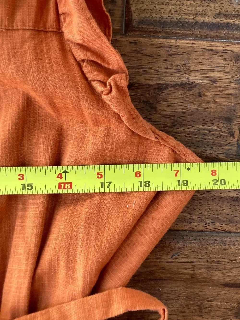 Universal Thread Women's Midi Dress XL Burnt Orange Belted Peasant Spring - Picture 5 of 7